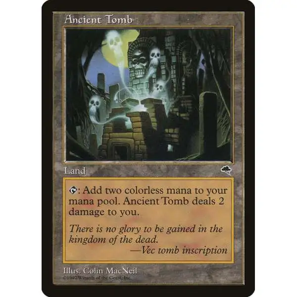 MtG Tempest Uncommon Ancient Tomb [Heavily Played]