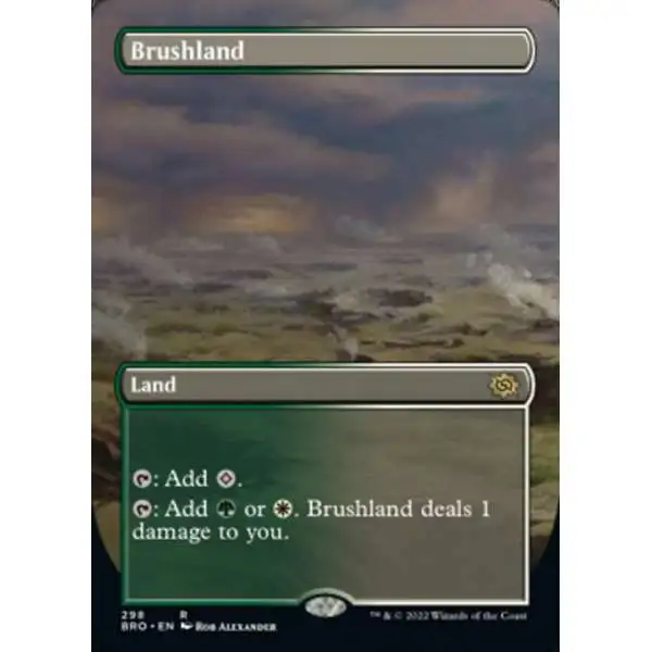 MtG The Brothers' War Rare Brushland #298 [Alternate Art Borderless]