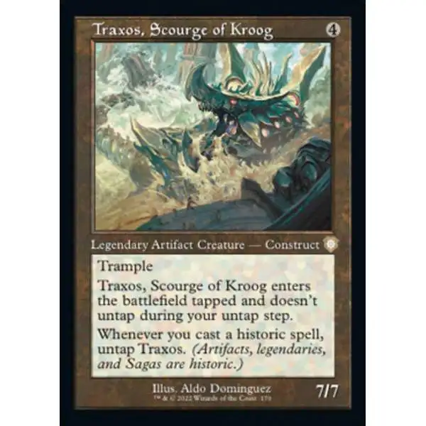 MtG The Brothers' War Commander Rare Traxos, Scourge of Kroog #170 [Old-Frame Bonus Sheet]