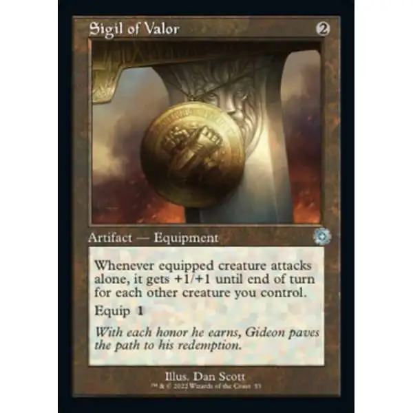 MtG The Brothers' War Retro Artifacts Uncommon Sigil of Valor #53 [Retro Frame FOIL]