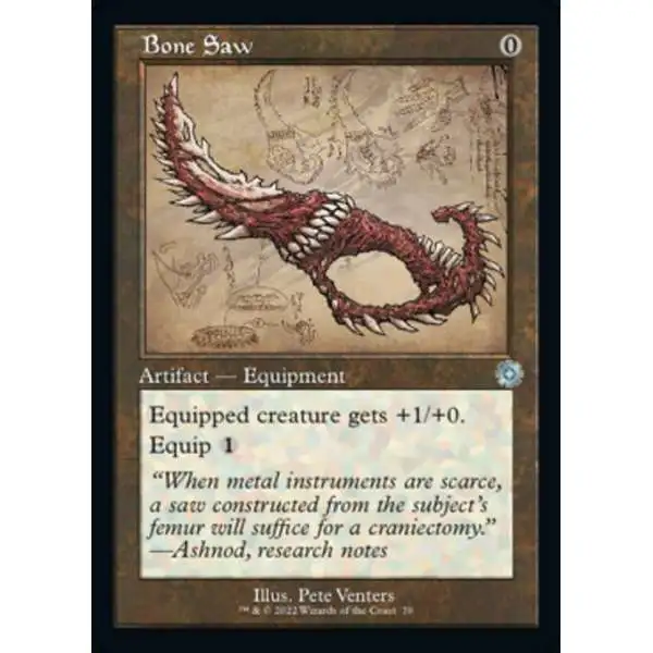 MtG The Brothers' War Retro Artifacts Uncommon Bone Saw #70 [Retro Schematic FOIL]