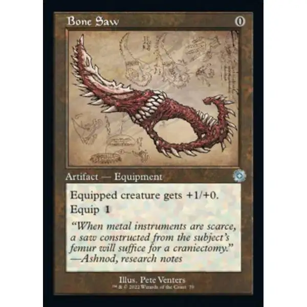 MtG The Brothers' War Retro Artifacts Uncommon Bone Saw #70 [Retro Schematic]