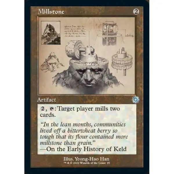 MtG The Brothers' War Retro Artifacts Uncommon Millstone #95 [Retro Schematic FOIL]