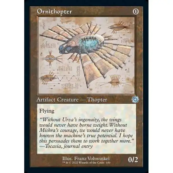 MtG The Brothers' War Retro Artifacts Uncommon Ornithopter #100 [Retro Schematic]