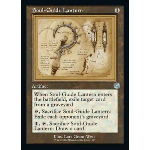 MtG The Brothers' War Retro Artifacts Uncommon Soul-Guide Lantern #117 [Retro Schematic FOIL]