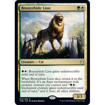 MtG Trading Card Game Theros Beyond Death Rare Bronzehide Lion #210