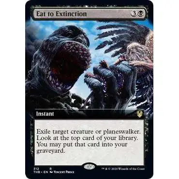 MtG Trading Card Game Theros Beyond Death Rare Eat to Extinction #312 [Extended Art Foil]