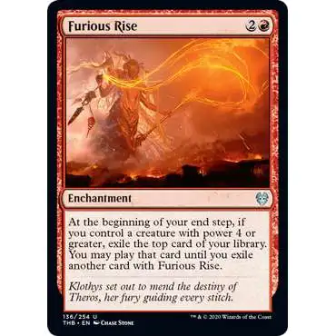 MtG Trading Card Game Theros Beyond Death Uncommon Furious Rise #136