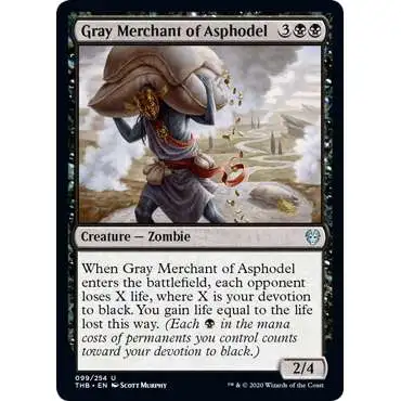 MtG Trading Card Game Theros Beyond Death Uncommon Gray Merchant of Asphodel #99