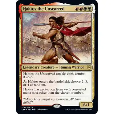 MtG Trading Card Game Theros Beyond Death Rare Haktos the Unscarred #218