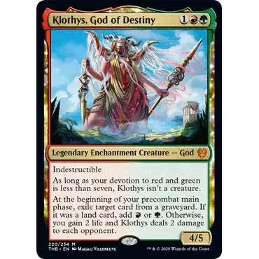 MtG Trading Card Game Theros Beyond Death Mythic Rare Foil Klothys, God of Destiny #220