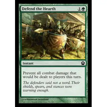 MtG Trading Card Game Theros Common Foil Defend the Hearth #156