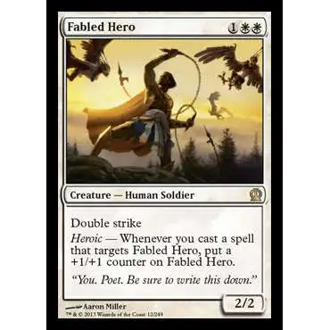 MtG Trading Card Game Theros Rare Foil Fabled Hero #12