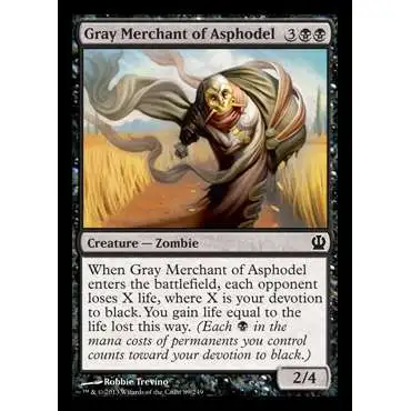 MtG Trading Card Game Theros Common Gray Merchant of Asphodel #89