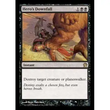 MtG Trading Card Game Theros Rare Foil Hero's Downfall #90
