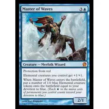 MtG Trading Card Game Theros Mythic Rare Master of Waves #53