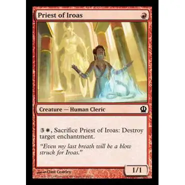 MtG Trading Card Game Theros Common Priest of Iroas #134
