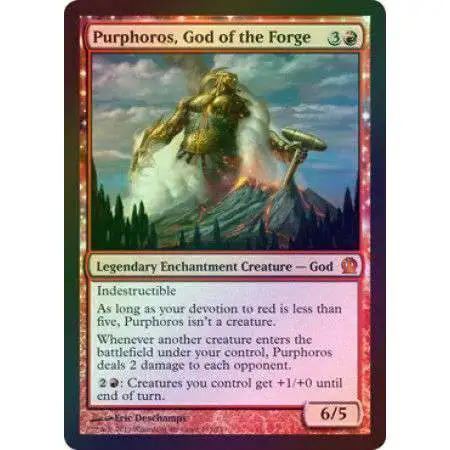 MtG Trading Card Game Theros Mythic Rare Foil Purphoros, God of the Forge #135