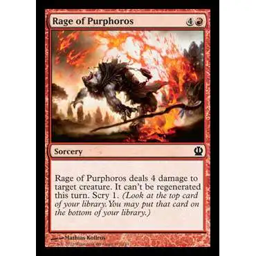 MtG Trading Card Game Theros Common Foil Rage of Purphoros #137