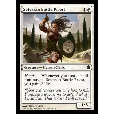 MtG Trading Card Game Theros Common Foil Setessan Battle Priest #29