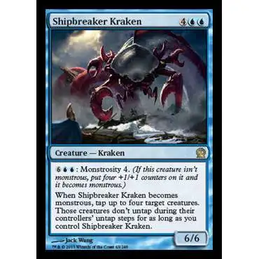 MtG Trading Card Game Theros Rare Foil Shipbreaker Kraken #63