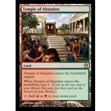 MtG Trading Card Game Theros Rare Foil Temple of Abandon #224