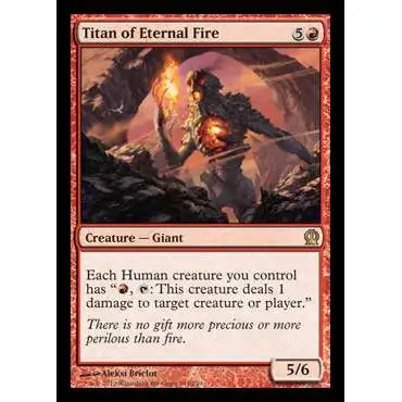 MtG Trading Card Game Theros Rare Foil Titan of Eternal Fire #144