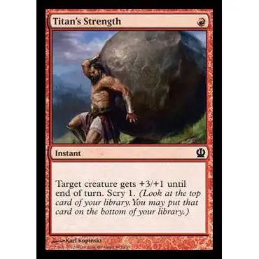 MtG Trading Card Game Theros Common Foil Titan's Strength #145