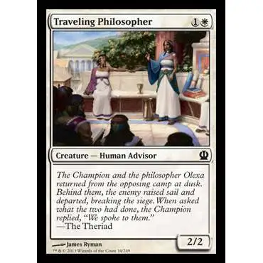 MtG Trading Card Game Theros Common Foil Traveling Philosopher #34
