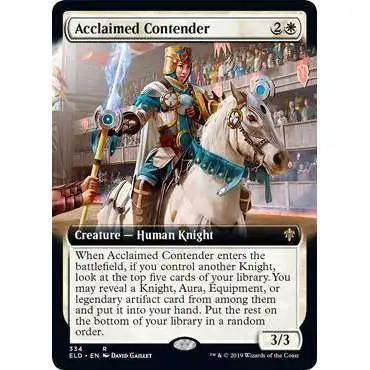 MtG Trading Card Game Throne of Eldraine Rare Acclaimed Contender #334 [Extended Art]