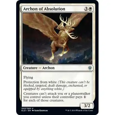 MtG Trading Card Game Throne of Eldraine Uncommon Archon of Absolution #3