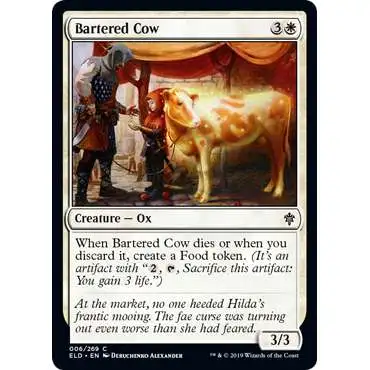 MtG Trading Card Game Throne of Eldraine Common Foil Bartered Cow #6