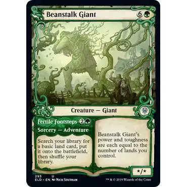 MtG Trading Card Game Throne of Eldraine Uncommon Beanstalk Giant // Fertile Footsteps #295 [Showcase]