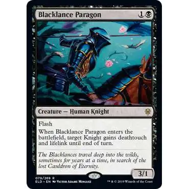 MtG Trading Card Game Throne of Eldraine Rare FOIL Blacklance Paragon #79