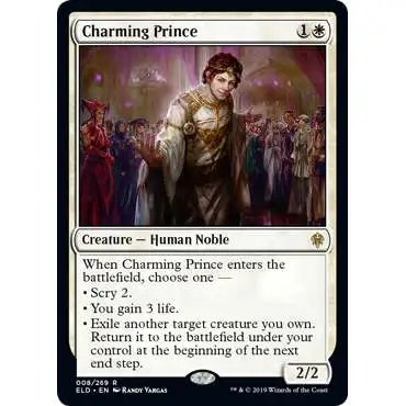 MtG Trading Card Game Throne of Eldraine Rare Foil Charming Prince #8