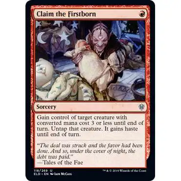 MtG Trading Card Game Throne of Eldraine Uncommon Claim the Firstborn #118