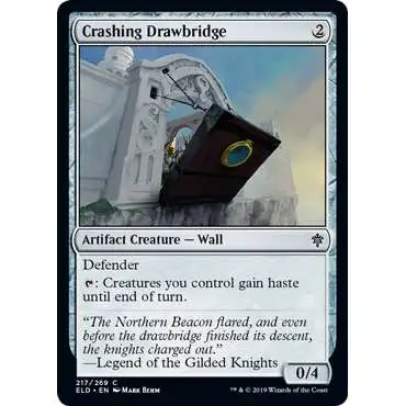 MtG Trading Card Game Throne of Eldraine Common Crashing Drawbridge #217