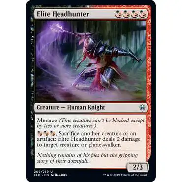 MtG Trading Card Game Throne of Eldraine Uncommon Elite Headhunter #209