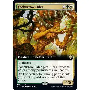 MtG Trading Card Game Throne of Eldraine Rare Faeburrow Elder #380 [Extended Art]