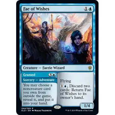 MtG Trading Card Game Throne of Eldraine Rare Fae of Wishes // Granted #44