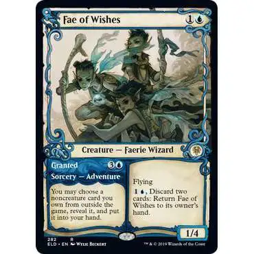 MtG Trading Card Game Throne of Eldraine Rare Fae of Wishes // Granted #282 [Showcase]