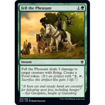 MtG Trading Card Game Throne of Eldraine Common Fell the Pheasant #153