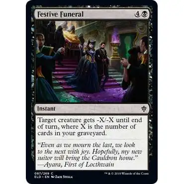 MtG Trading Card Game Throne of Eldraine Common Festive Funeral #87