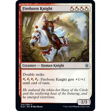 MtG Trading Card Game Throne of Eldraine Uncommon Fireborn Knight #210