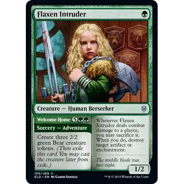 MtG Trading Card Game Throne of Eldraine Uncommon Foil Flaxen Intruder // Welcome Home #155