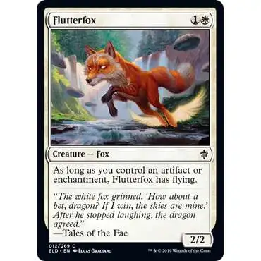 MtG Trading Card Game Throne of Eldraine Common Flutterfox #12