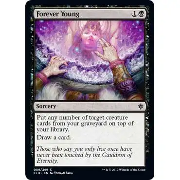 MtG Trading Card Game Throne of Eldraine Common Forever Young #89