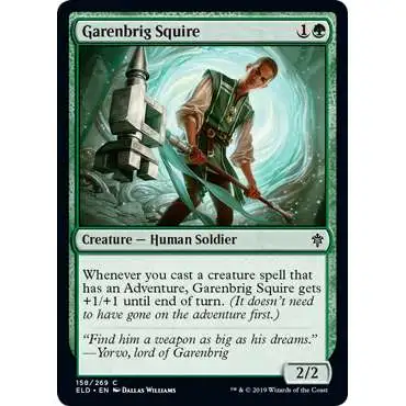 MtG Trading Card Game Throne of Eldraine Common Garenbrig Squire #158