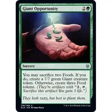 MtG Trading Card Game Throne of Eldraine Uncommon Giant Opportunity #159