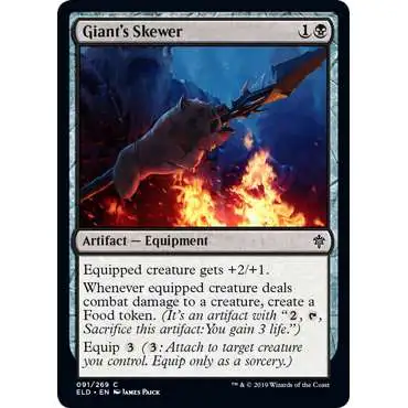 MtG Trading Card Game Throne of Eldraine Common Giant's Skewer #91